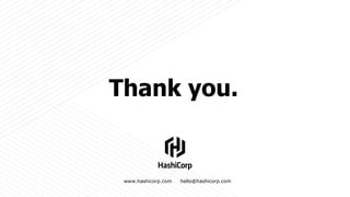 Thank you.
hello@hashicorp.comwww.hashicorp.com
 