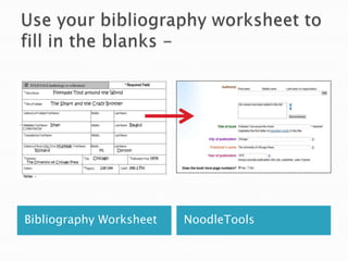 Bibliography Worksheet   NoodleTools
 