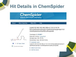 Hit Details in ChemSpider
 