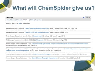What will ChemSpider give us?
 
