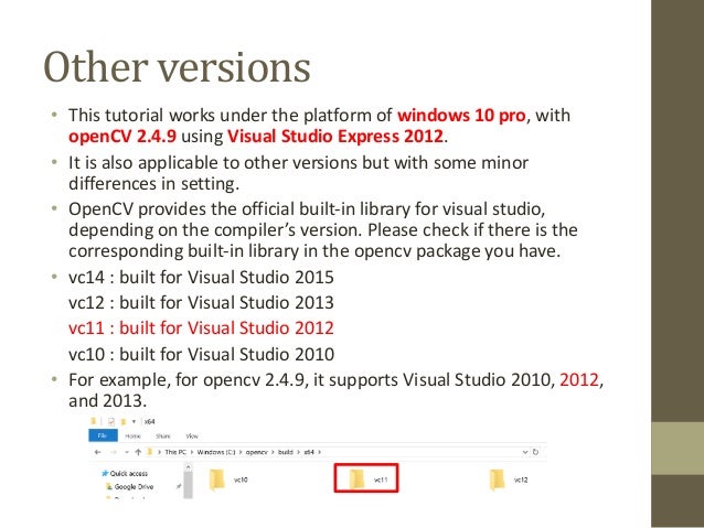 Using open cv 249 with vs2012