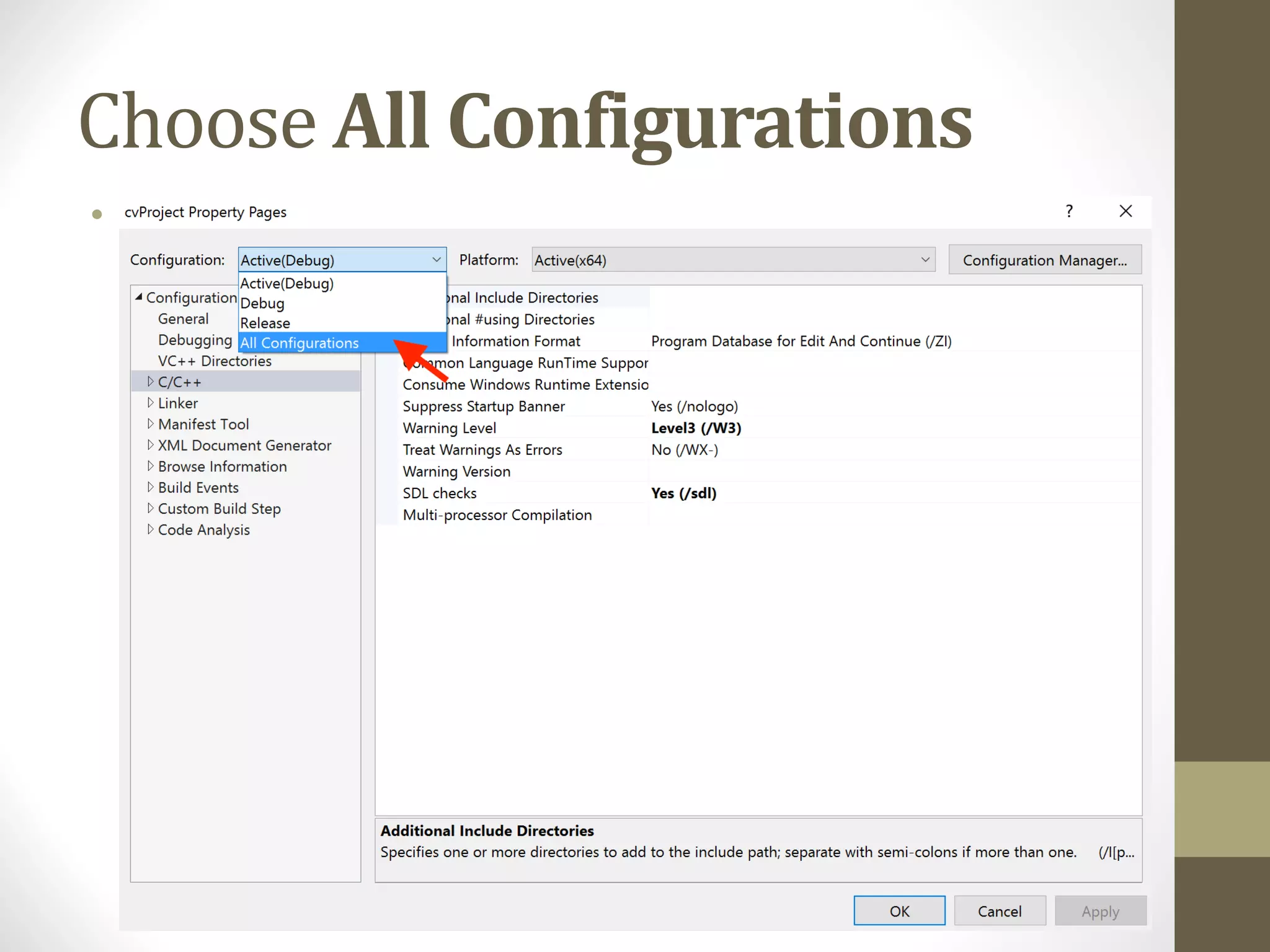 Choose	All	Configurations • 