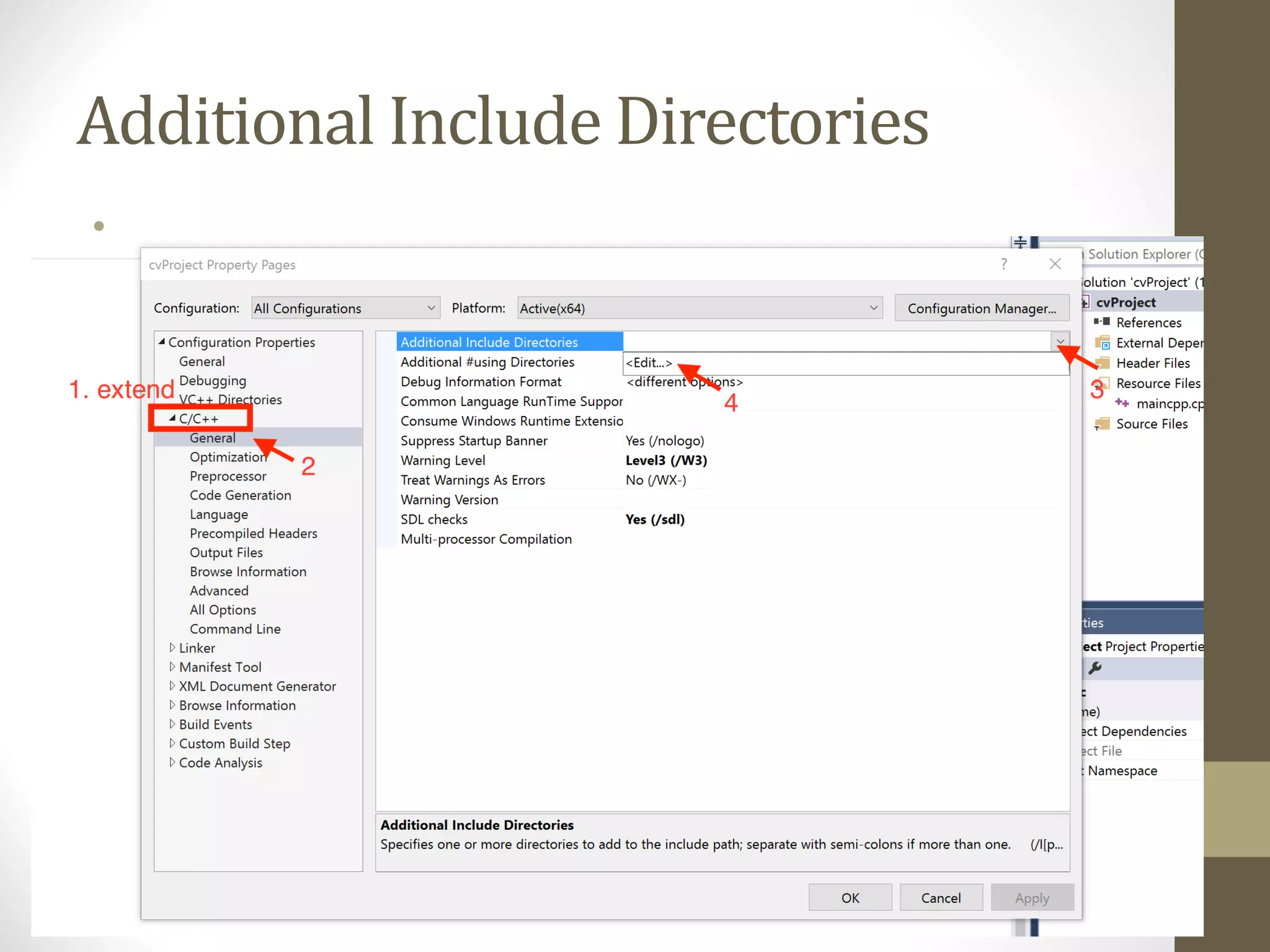 Additional	Include	Directories • 