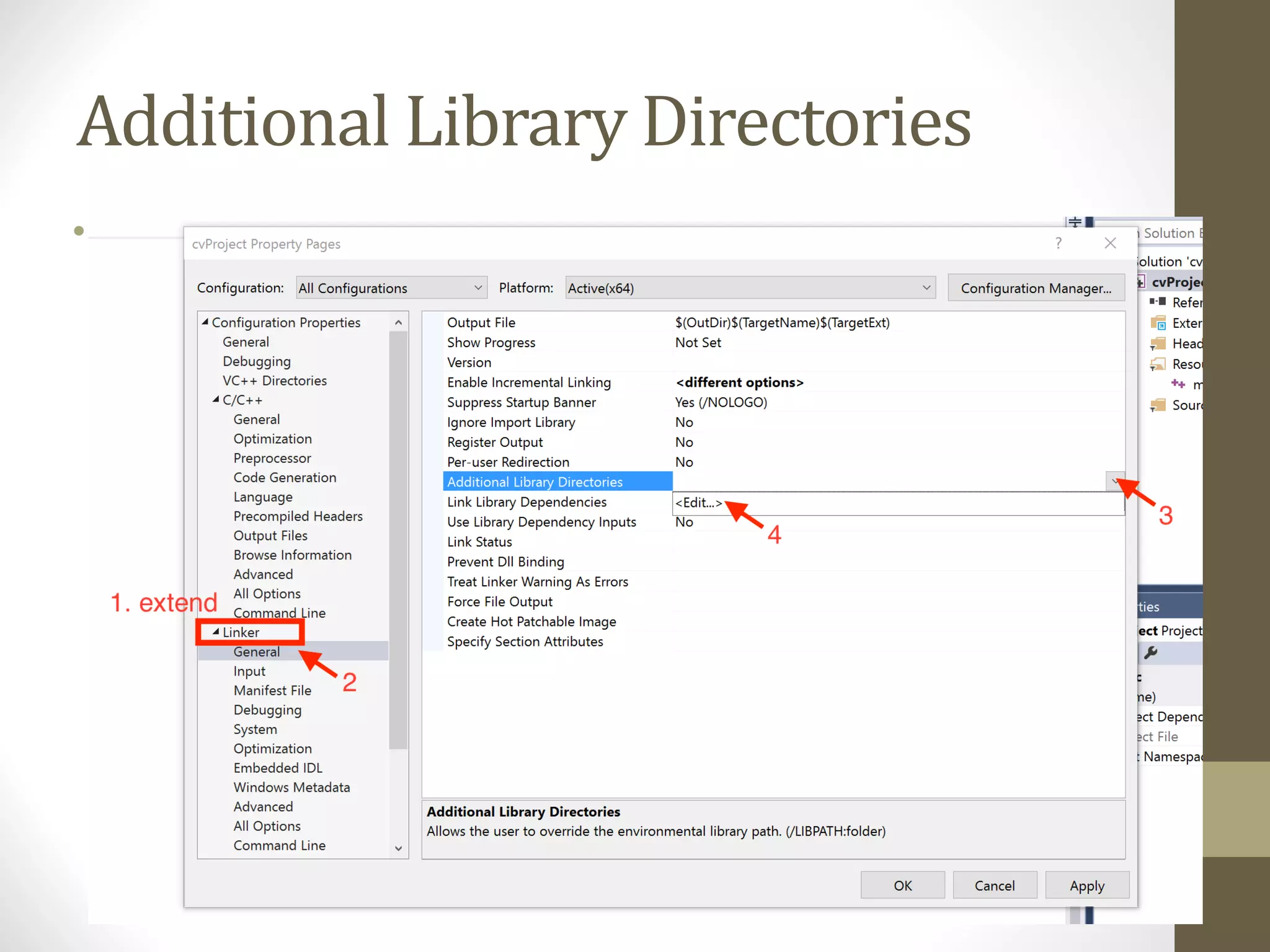Additional	Library	Directories • 