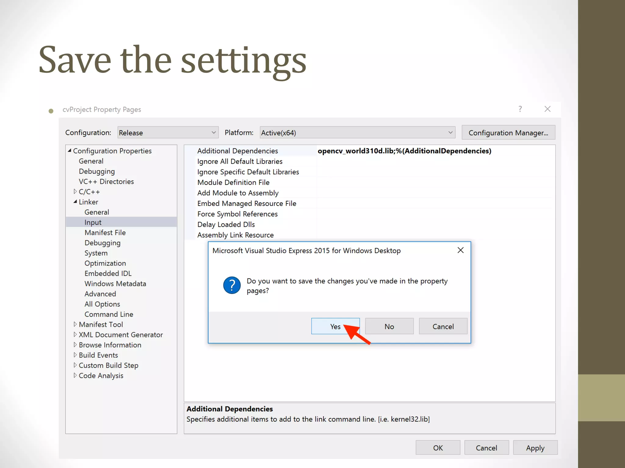 Save	the	settings • 