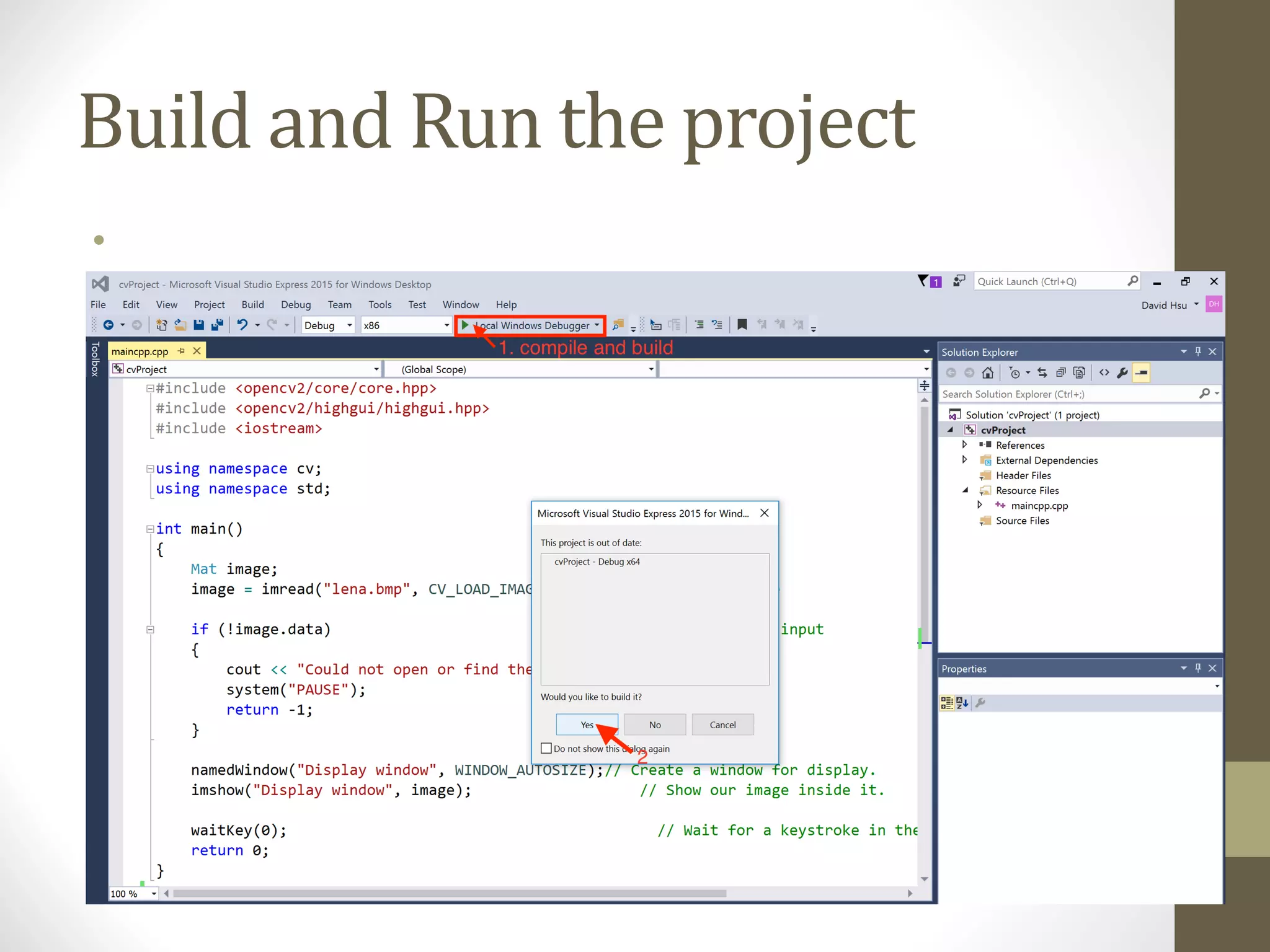 Build	and	Run	the	project • 