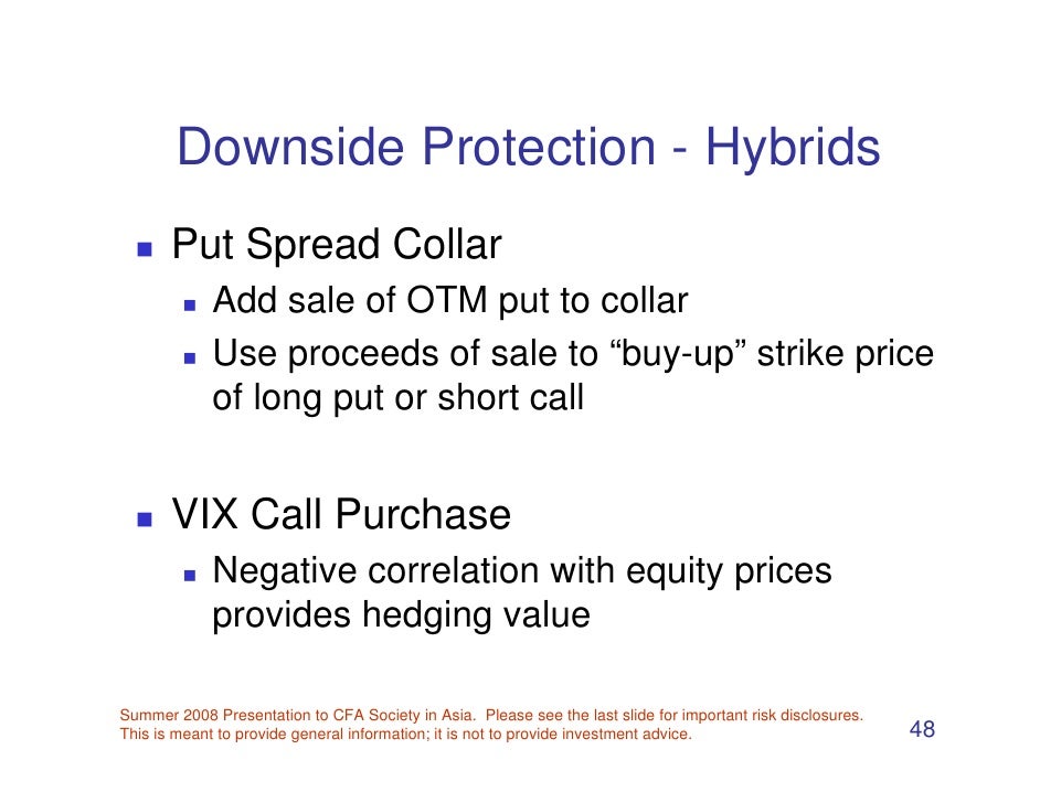 Downside protection options strategies