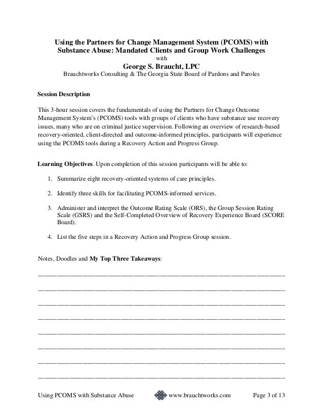 Using PCOMS with substance use: Mandated clients and group work chall…