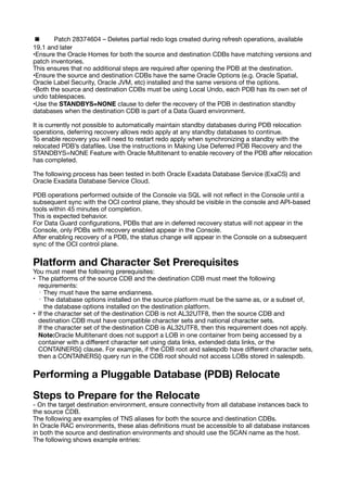 Using PDB Relocation to Move a Single PDB to Another Existing CDB | PDF