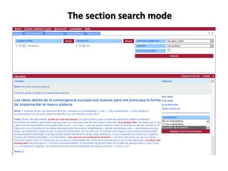 The section search mode
 