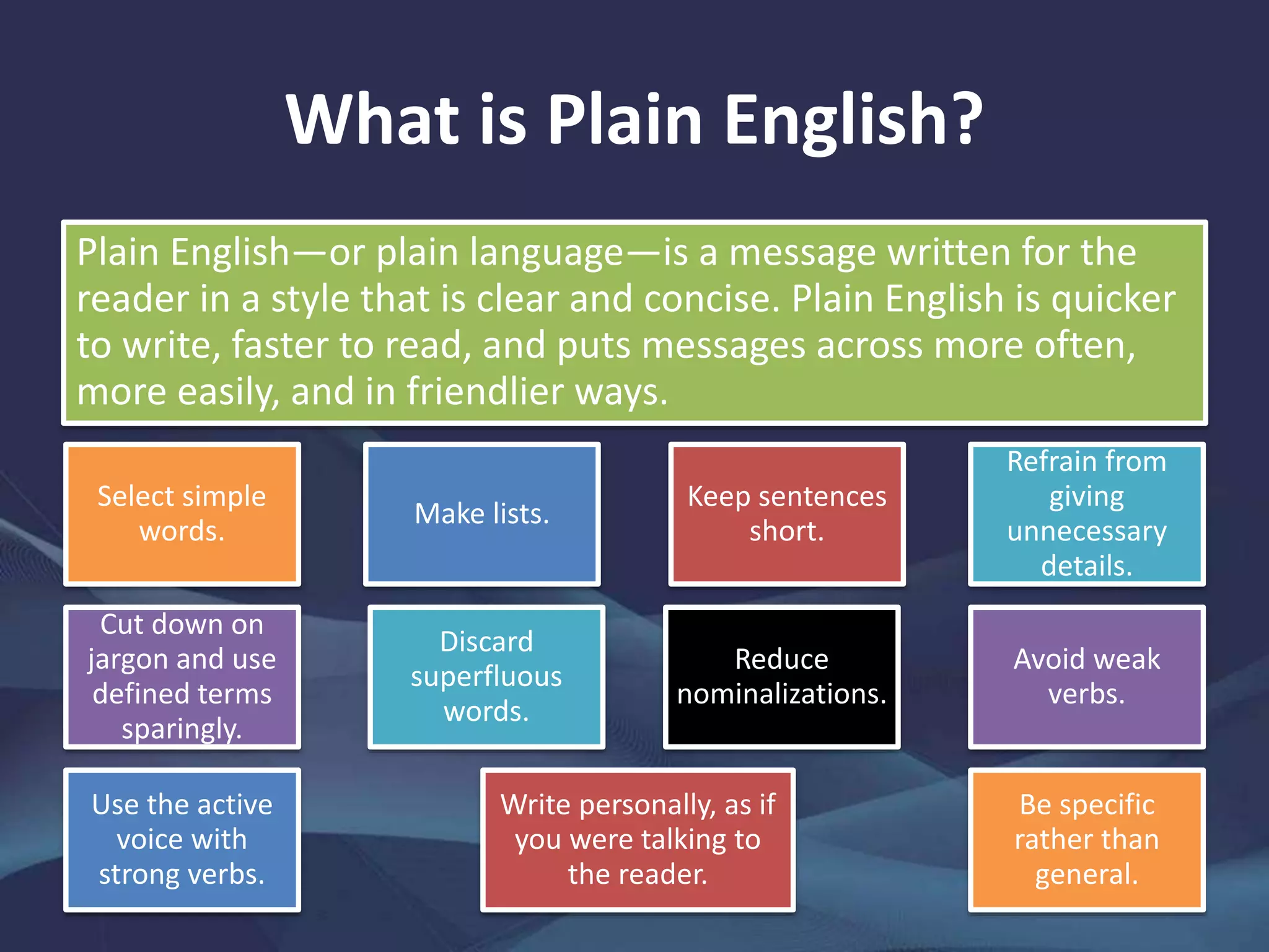 Using Plain English | PPTX