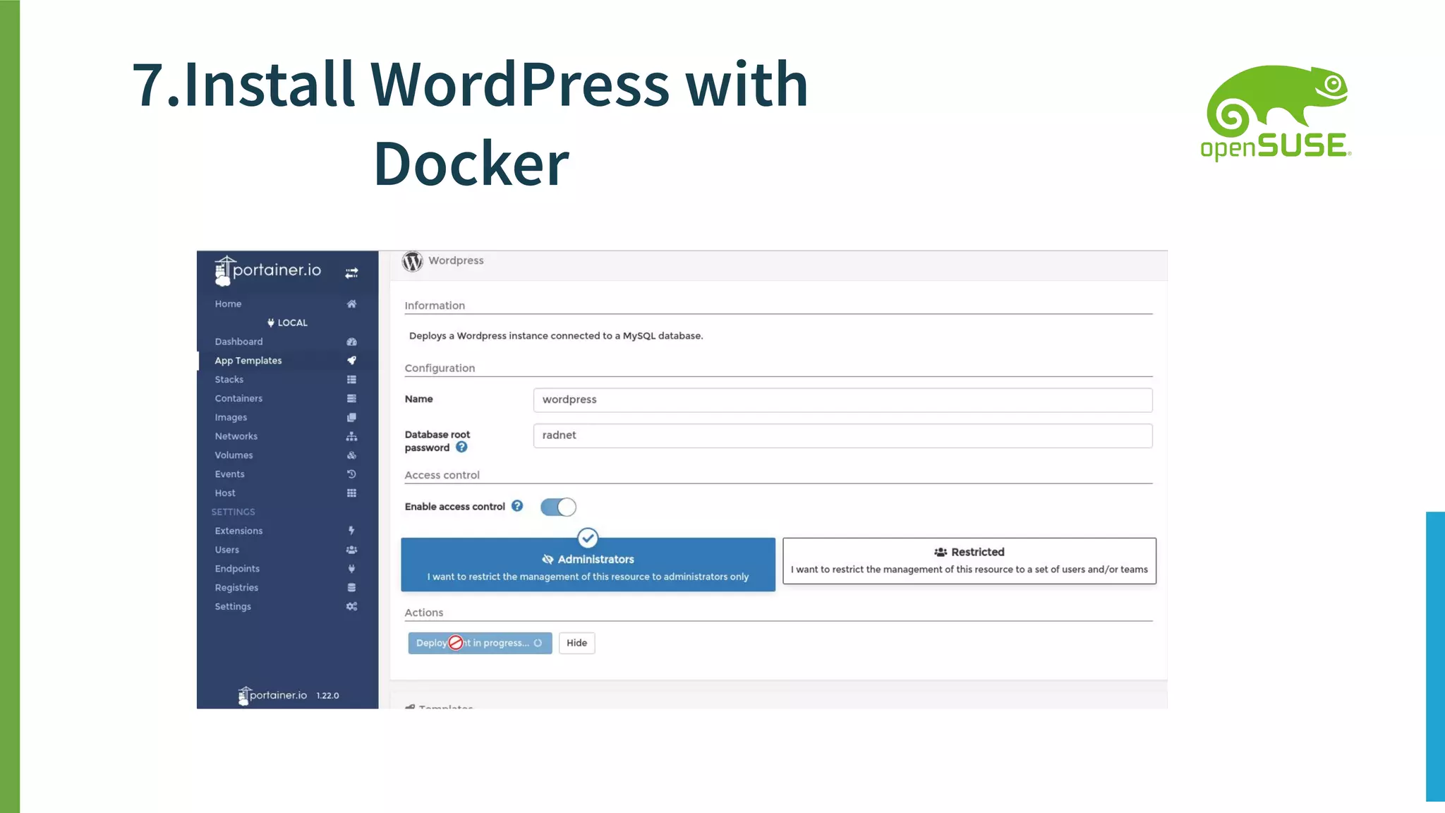 7.Install WordPress with
Docker
 