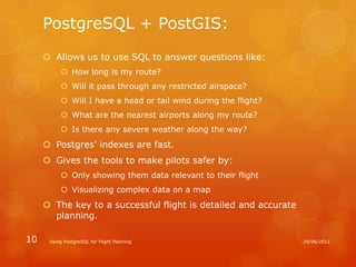 Using PostgreSQL for Flight Planning | PPTX