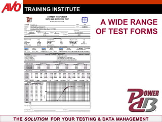 TRAINING INSTITUTE THE  SOLUTION   FOR YOUR TESTING & DATA MANAGEMENT A WIDE RANGE OF TEST FORMS 