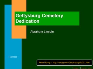 Peter Norvig -- http://norvig.com/Gettysburg/sld001.htm 