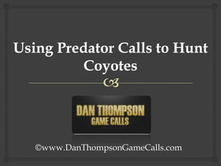 Using Predator Calls to Hunt Coyotes ©www.DanThompsonGameCalls.com 