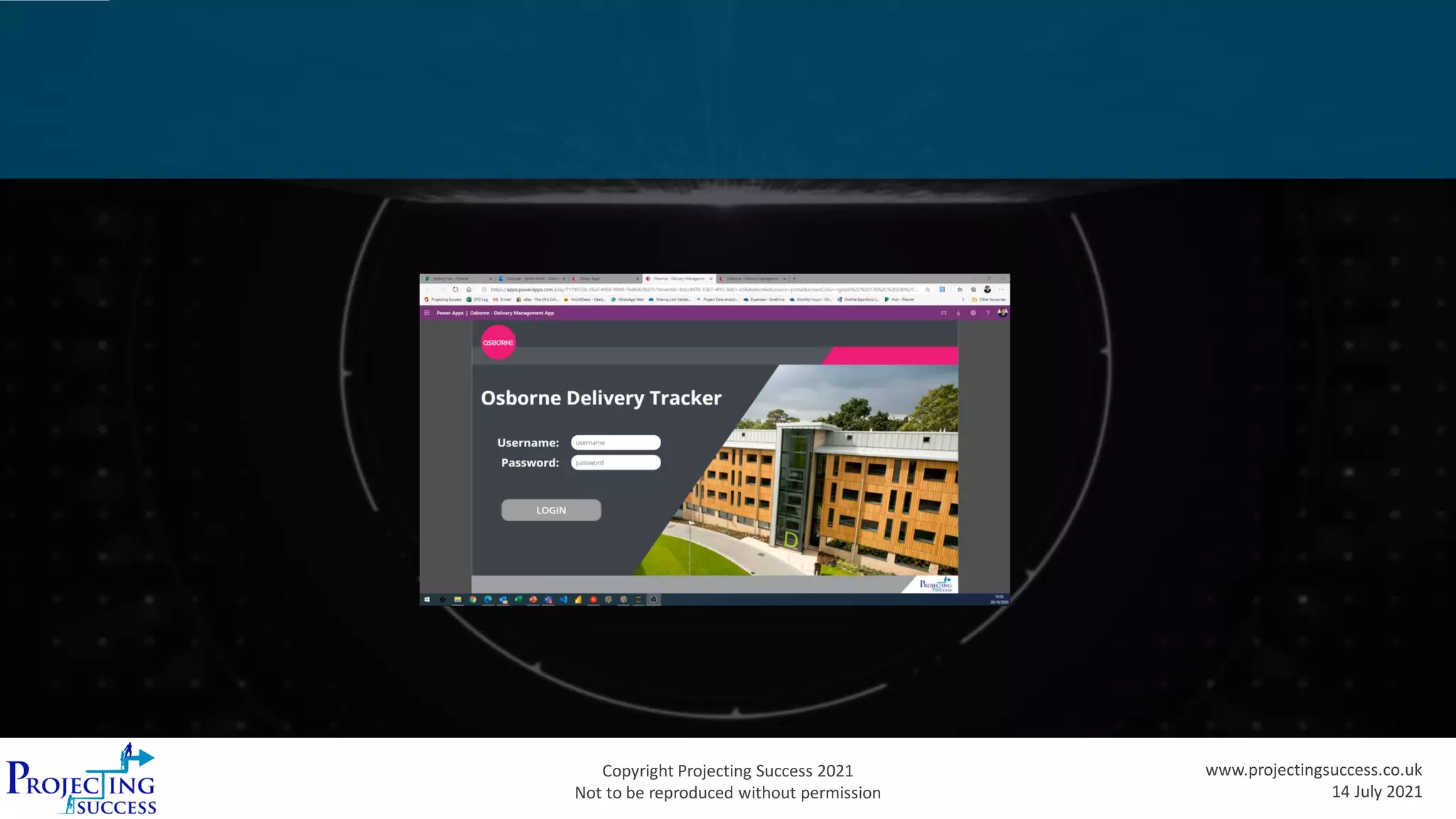 Copyright Projecting Success 2021
Not to be reproduced without permission
www.projectingsuccess.co.uk
14 July 2021
 