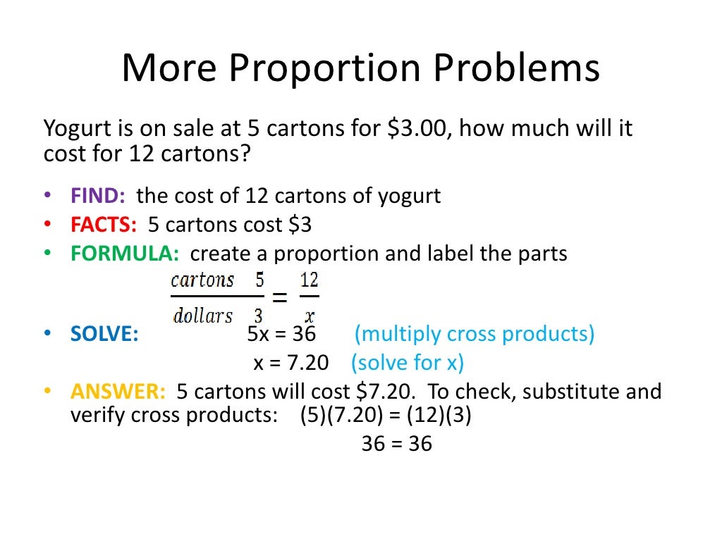 Using Proportions To Solve Problems Using proportions to solve problems