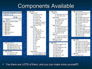 Components Available




   Yes there are LOTS of them, and you can make more yourself!!!
 