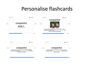Personalise flashcards
 