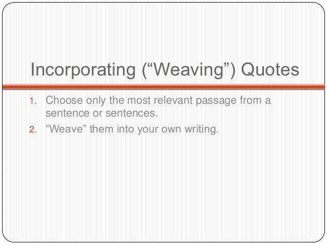Examples of quotes in an essay