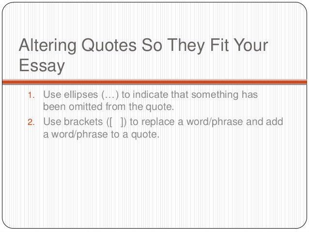 MLA Formatting Quotations // Purdue Writing Lab how to change a quote in an essay