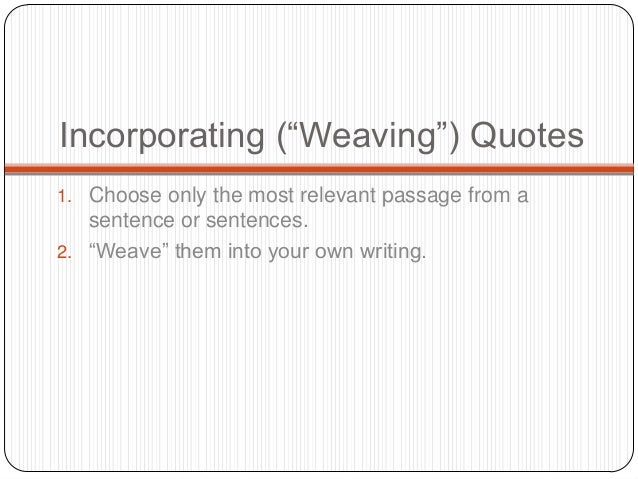 Using quotes in an essay