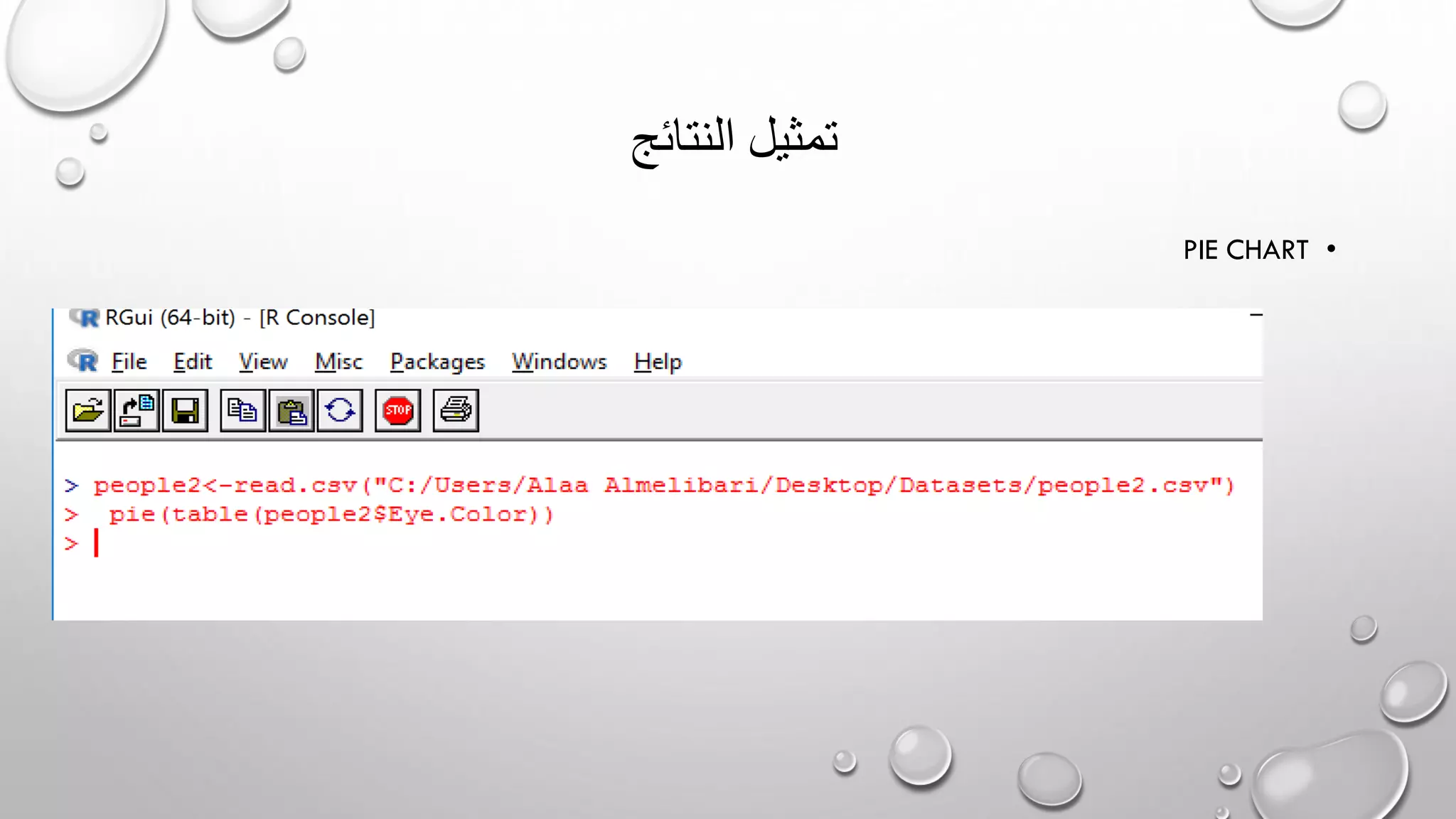 ‫النتائج‬ ‫تمثيل‬
•PIE CHART
 