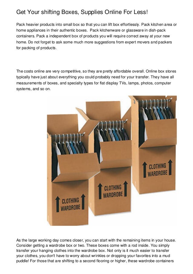 Get Your Shifting Boxes Supplies Online For Less
