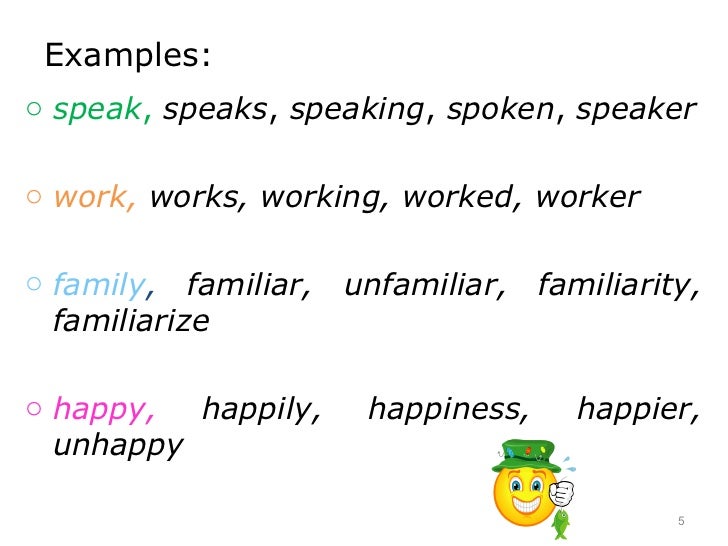 word form examples