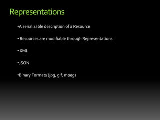  Support the transfer of RepresentationsHTTP MethodsMap to CRUD OperationsActionSQLHTTP MethodCreateInsertPostReadSelectGetUpdateUpdatePutDeleteDeleteDelete
