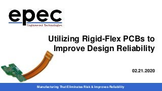 Manufacturing That Eliminates Risk & Improves Reliability
Utilizing Rigid-Flex PCBs to
Improve Design Reliability
02.21.2020
 