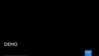13© Copyright 2016 EMC Corporation. All rights reserved.
DEMO
 