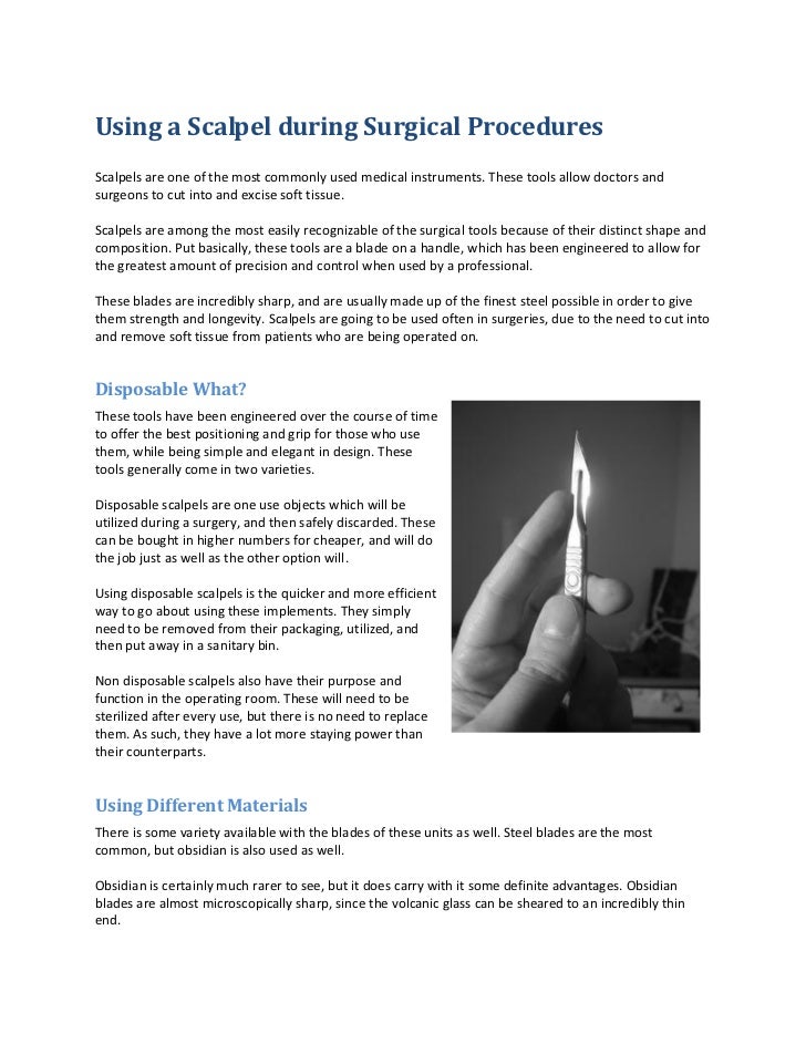 Using Scalpels During Surgical Procedures