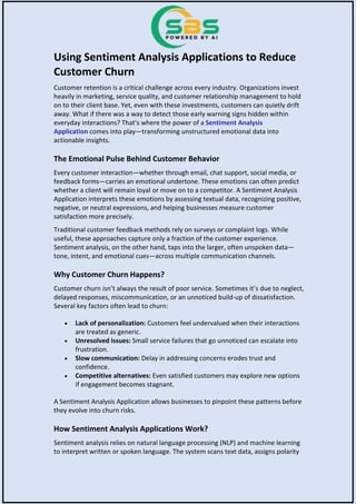 Using Sentiment Analysis Applications to Reduce Customer Churn.pdf