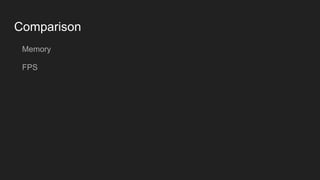 Comparison
Memory
FPS
 