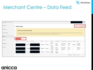 @AnnStanley
Merchant Centre – Data Feed
 