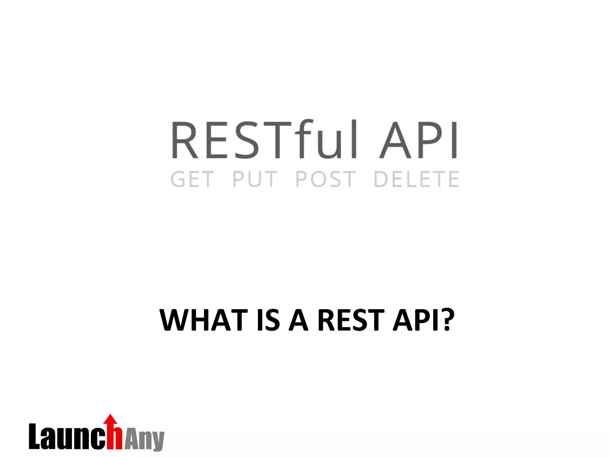 WHAT	
  IS	
  A	
  REST	
  API?	
  
 