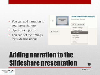 Blackboard: Using slideshare for presentations | PPTX