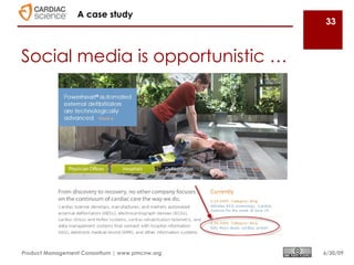 A case study
                                                33



Social media is opportunistic …




Product Management Consortium | www.pmcnw.org   6/30/09
 