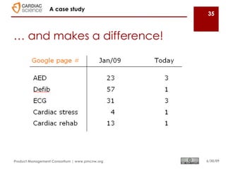 A case study
                                                35



… and makes a difference!




Product Management Consortium | www.pmcnw.org   6/30/09
 