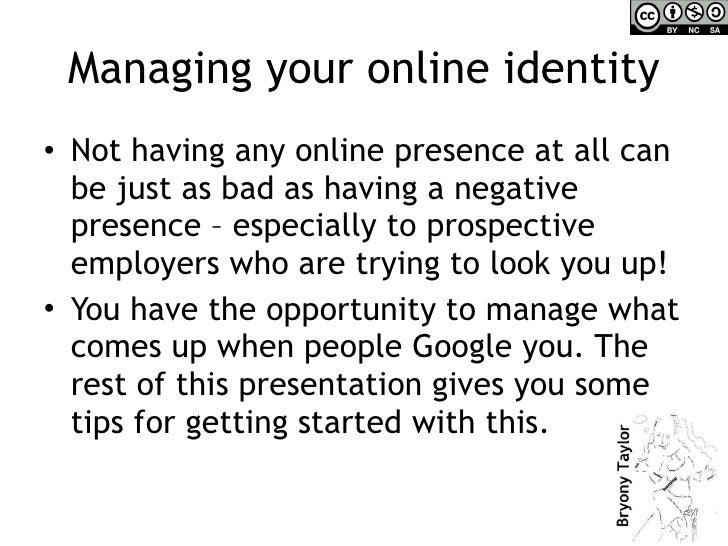 Developing an online identity some tips