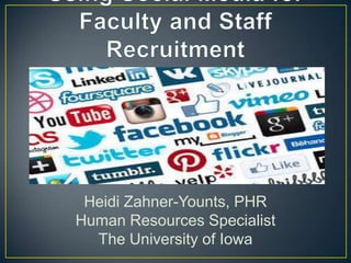 Heidi Zahner-Younts, PHR
Human Resources Specialist
The University of Iowa
 