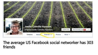 The average US Facebook social networker has 303
friends
 