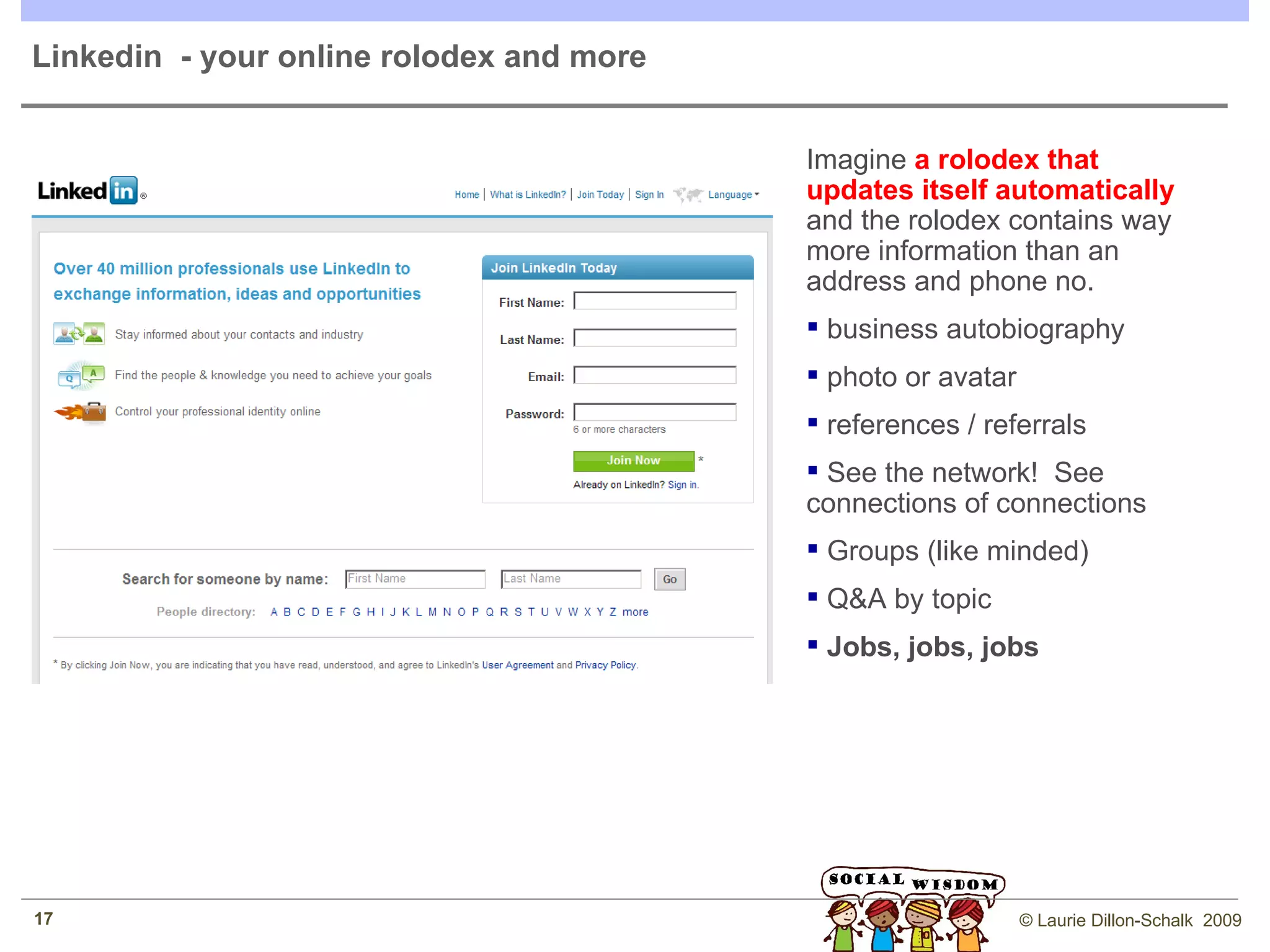 Four things for you to do: Google yourself. Put your name in “quotations”, search for your images, remove tags on unwanted photos in facebook. Create a one line bio Not your title, a mini biography line about yourself 