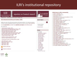 Using social media to communicate research: Experiences of the International Livestock Research Institute