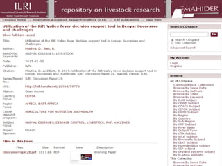 Using social media to communicate research: Experiences of the International Livestock Research Institute