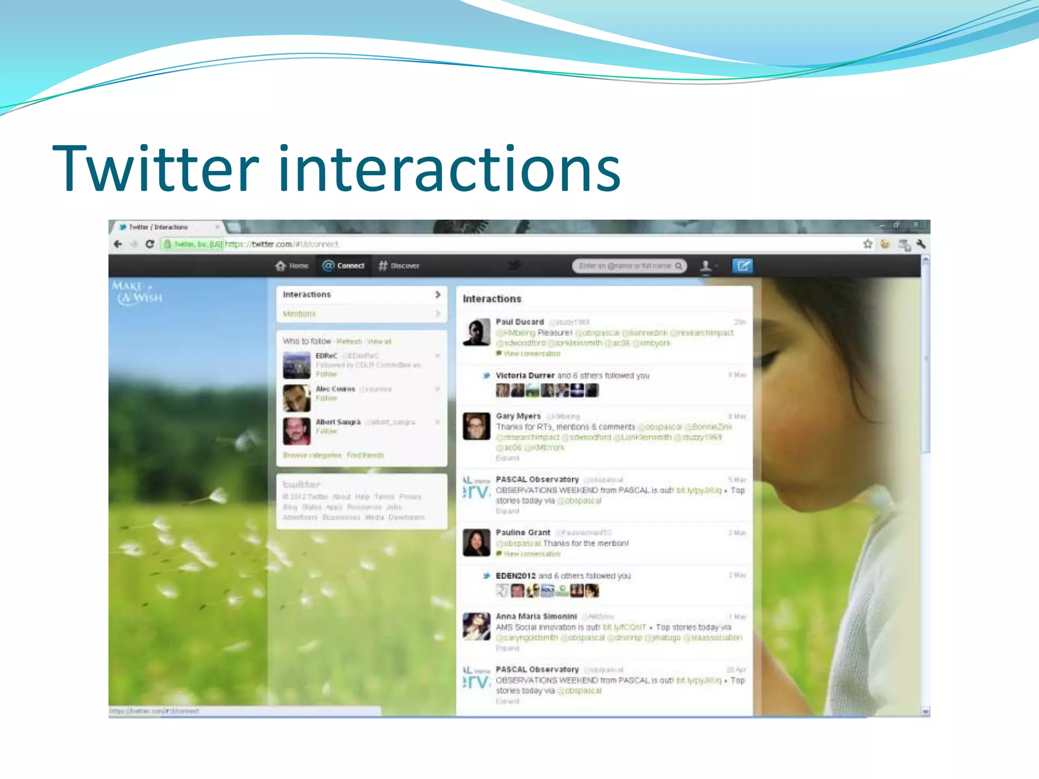 Twitter interactions
 