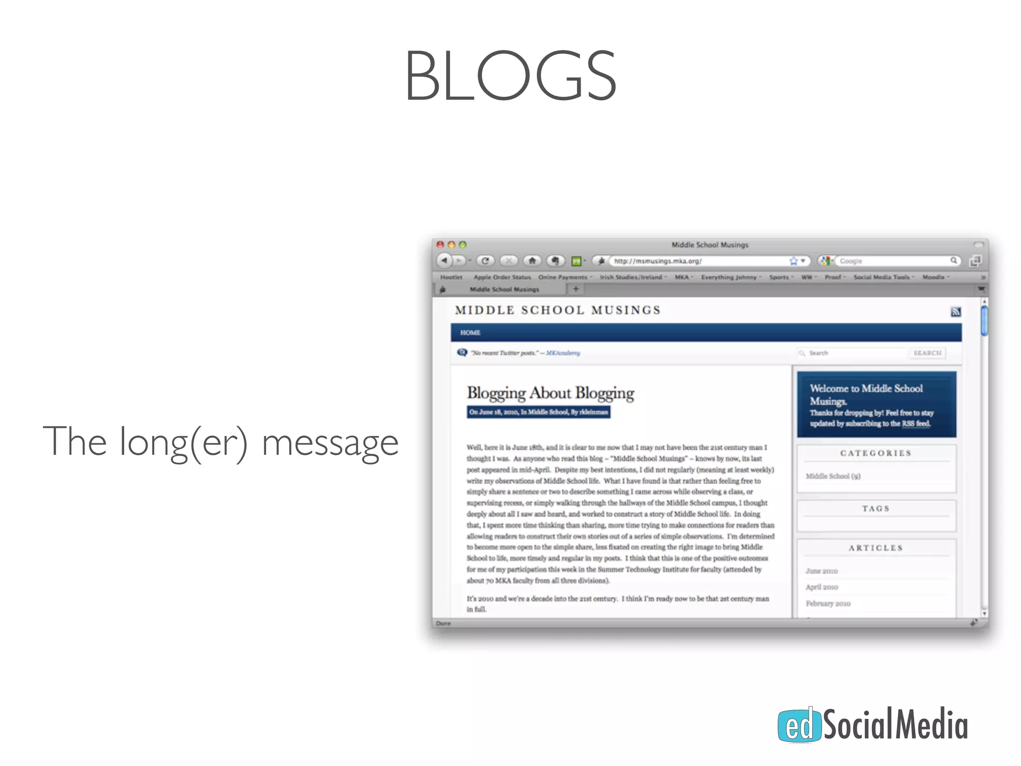 BLOGS



The long(er) message
 