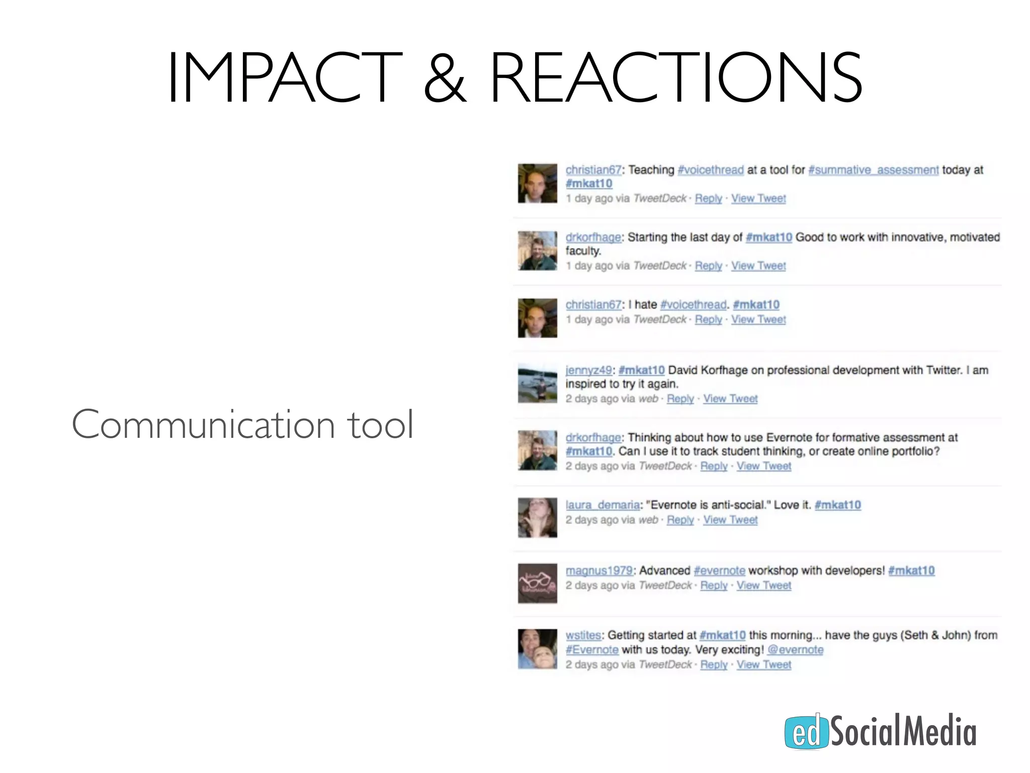 IMPACT & REACTIONS



Communication tool
 